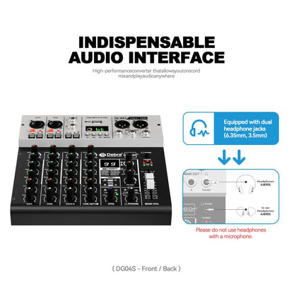 DEBRA DG04S 24bit/192kHz 4-Channels Mixer Sound Card, US Plug, EU Plug, AU Plug, UK Plug