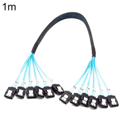 WG214 Six-Head SATA 3.0 High-Speed Hard Drive Data Cable, 0.5m, 1m