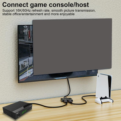 WG234 2 In 1 Outt DP 16K Bi-Direction Switcher Ultra-HD Video Converter, 16K Switcher(Black)