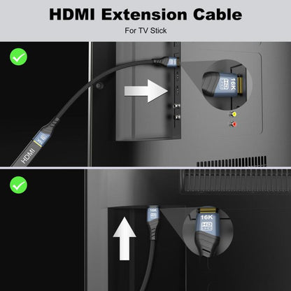 WG236 HDMI 2.2 Male to HDMI 2.2 Female 16K 60HZ HD Adapter Cable, 0.5m, 1m, 1.5m, 2m
