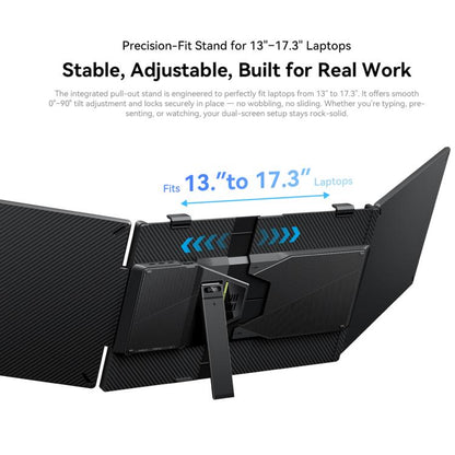 Blackview DCM5 14 inch Dual Monitor Portable Laptop Screen Extender with Speaker, DCM5
