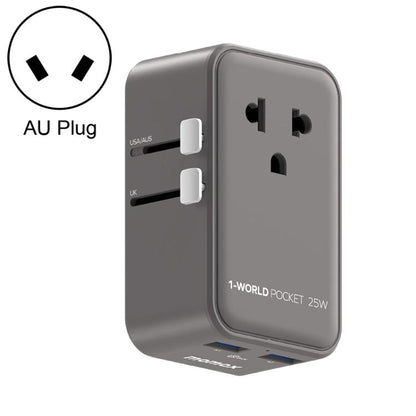 MOMAX UA32 1-World Pocket 25W 4-Port Ultra-thin GaN Universal Travel Adapter, AU Plug, EU Plug, UK Plug, US Plug