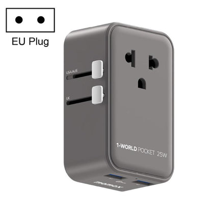 MOMAX UA32 1-World Pocket 25W 4-Port Ultra-thin GaN Universal Travel Adapter, AU Plug, EU Plug, UK Plug, US Plug