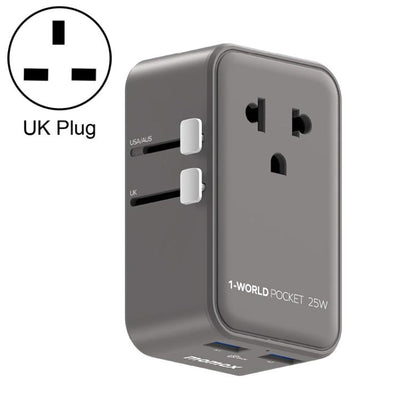 MOMAX UA32 1-World Pocket 25W 4-Port Ultra-thin GaN Universal Travel Adapter, AU Plug, EU Plug, UK Plug, US Plug