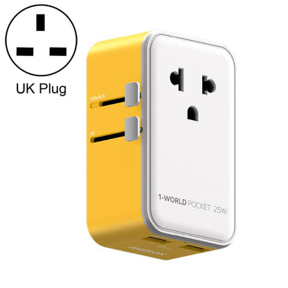 MOMAX UA32 1-World Pocket 25W 4-Port Ultra-thin GaN Universal Travel Adapter, AU Plug, EU Plug, UK Plug, US Plug