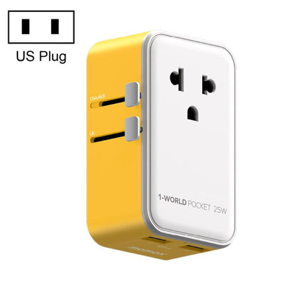 MOMAX UA32 1-World Pocket 25W 4-Port Ultra-thin GaN Universal Travel Adapter, AU Plug, EU Plug, UK Plug, US Plug