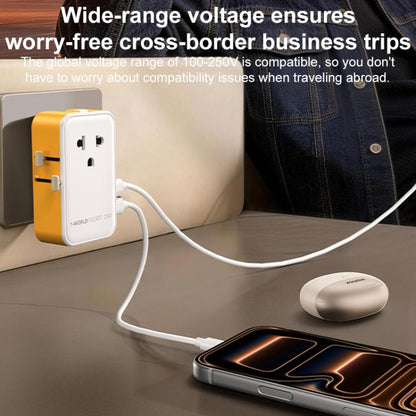 MOMAX UA32 1-World Pocket 25W 4-Port Ultra-thin GaN Universal Travel Adapter, AU Plug, EU Plug, UK Plug, US Plug