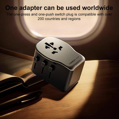 MOMAX UA35 1-World N 65W Three-Port GaN Universal Travel Adapter, AU Plug, EU Plug, UK Plug, US Plug