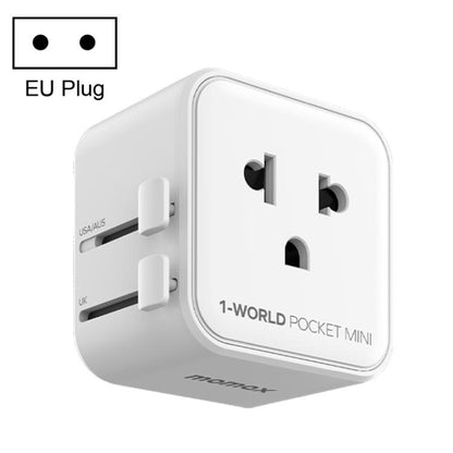 MOMAX UA37 1-World Pocket Mini Ultra-thin Universal Travel Adapter, AU Plug, EU Plug, UK Plug, US Plug