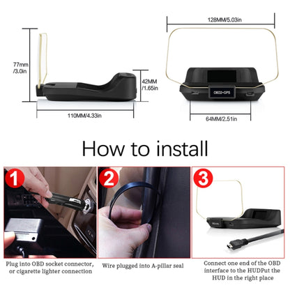 C2 Car HUD Head-up Display GPS Digital Meter Water Temperature / Voltage / Speed, C2