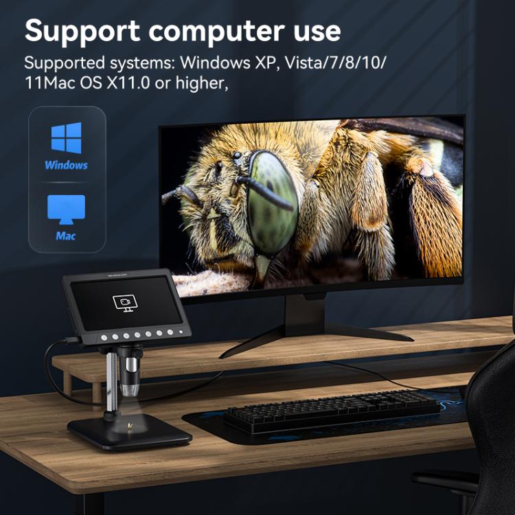 inskam 330 5MP 7-inch Display Desktop Digital Microscope, inskam330