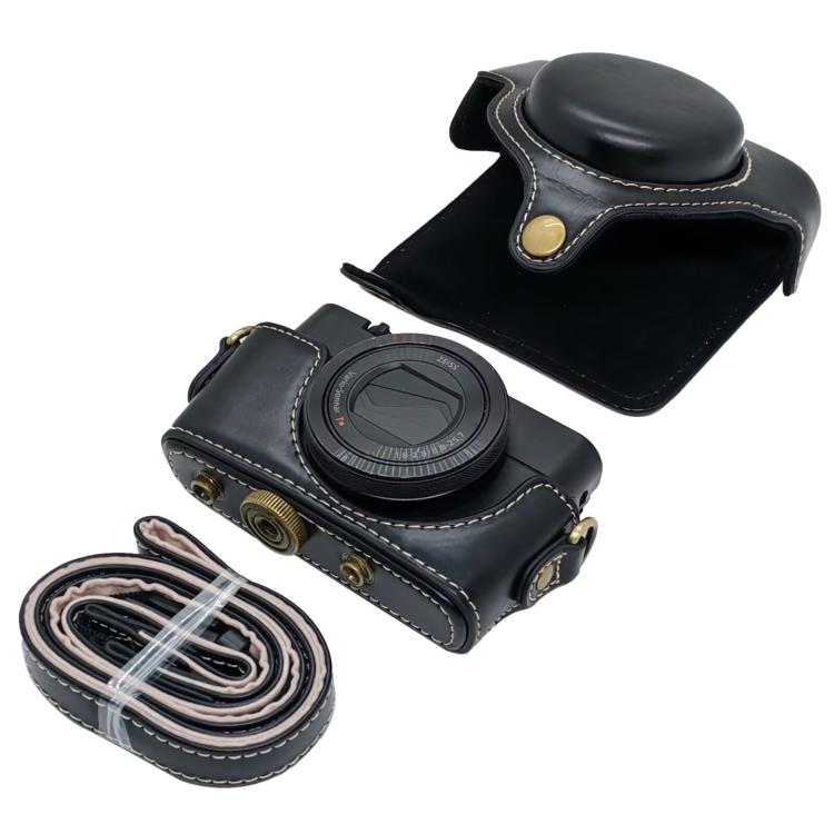 Full Body Retro Vegan Leather Camera Case Bag with Strap, For Sony RX100 M7 / RX100 VII