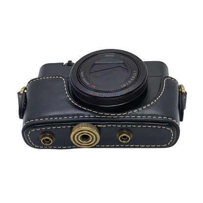 Full Body Retro Vegan Leather Camera Case Bag with Strap, For Sony RX100 M7 / RX100 VII