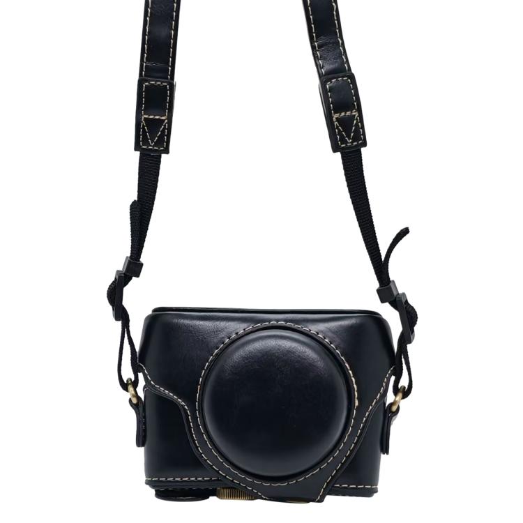 Full Body Retro Vegan Leather Camera Case Bag with Strap, For Sony RX100 M7 / RX100 VII