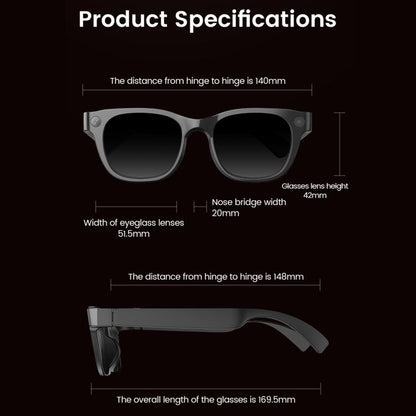 E06S 13MP 1080P Dual-Loudspeaker AI Smart Glasses Support Music / Calling