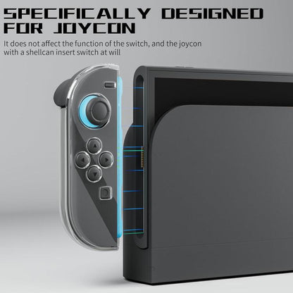 XDcase 1 Pair Crystal PC Protective Case & Joystick Caps Set, For Nintendo Switch 2 Joy-Con, For Nintendo Switch / Switch OLED Joy-Con
