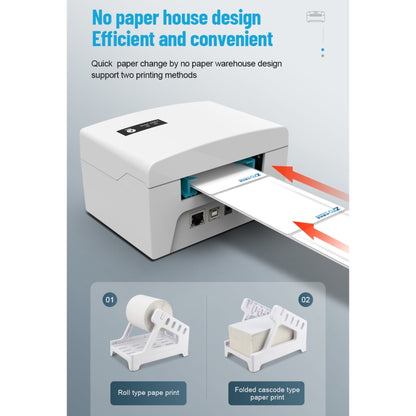 76x130 Single Paper Waybill Express Bill Label Printer, USB + Bluetooth Version,, USB + Bluetooth Version, EU Plug