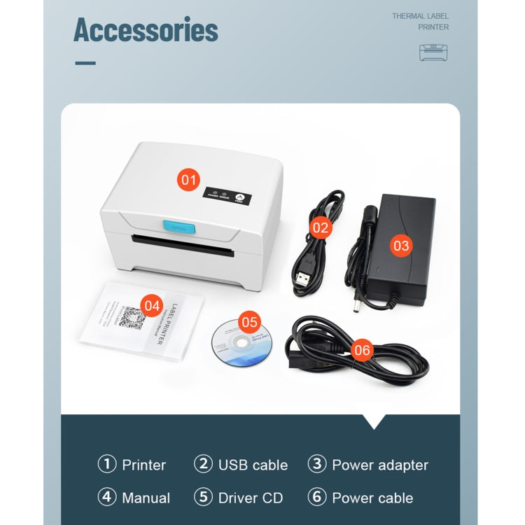 76x130 Single Paper Waybill Express Bill Label Printer, USB + Bluetooth Version,, USB + Bluetooth Version, EU Plug, USB + Bluetooth Version, US Plug, USB + Bluetooth Version, UK Plug