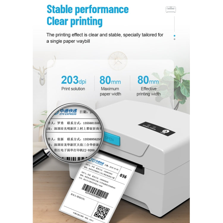 76x130 Single Paper Waybill Express Bill Label Printer, USB + Bluetooth Version,, USB + Bluetooth Version, EU Plug, USB + Bluetooth Version, US Plug, USB + Bluetooth Version, UK Plug