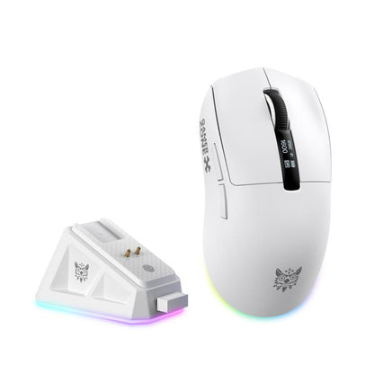 ONIKUMA DM07 24000DPI 2.4GHz, Wireless and Wired Tri-mode Mouse with RGB Magnetic Charging Dock