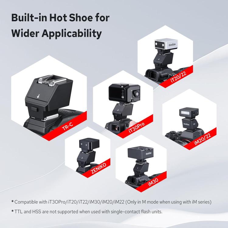 Godox TR TTL Hot Shoe Riser, TR-C For Canon, TR-F For FUJIFILM, TR-N For Nikon, TR-O For Olympus, TR-S For Sony