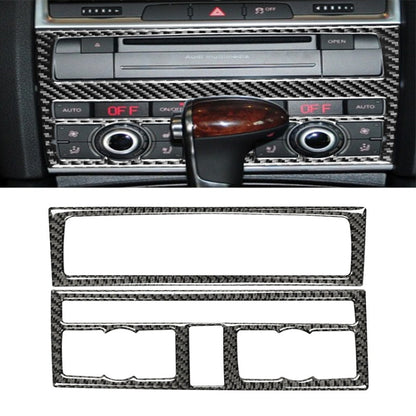 Car Carbon Fiber Air Conditioning Adjustment Panel Decorative Sticker for Audi Q7 2008-2015, Left and Right Drive Universal, Air Conditioning Adjustment