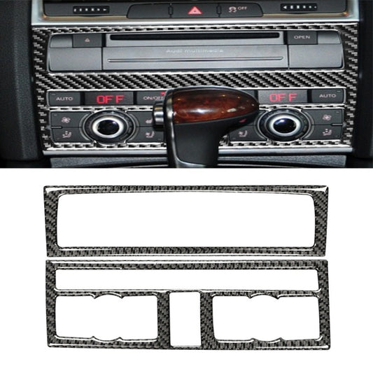 Car Carbon Fiber Air Conditioning Adjustment Panel Decorative Sticker for Audi Q7 2008-2015, Left and Right Drive Universal, Air Conditioning Adjustment