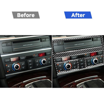 Car Carbon Fiber Air Conditioning Adjustment Panel Decorative Sticker for Audi Q7 2008-2015, Left and Right Drive Universal, Air Conditioning Adjustment