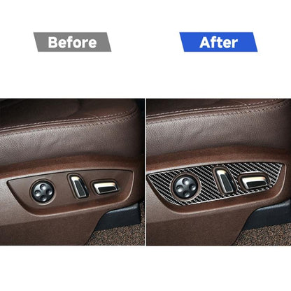 Car Carbon Fiber Seat Adjustment Panel Decorative Sticker for Audi Q7 2008-2015, Left and Right Drive Universal, Seat Adjustment