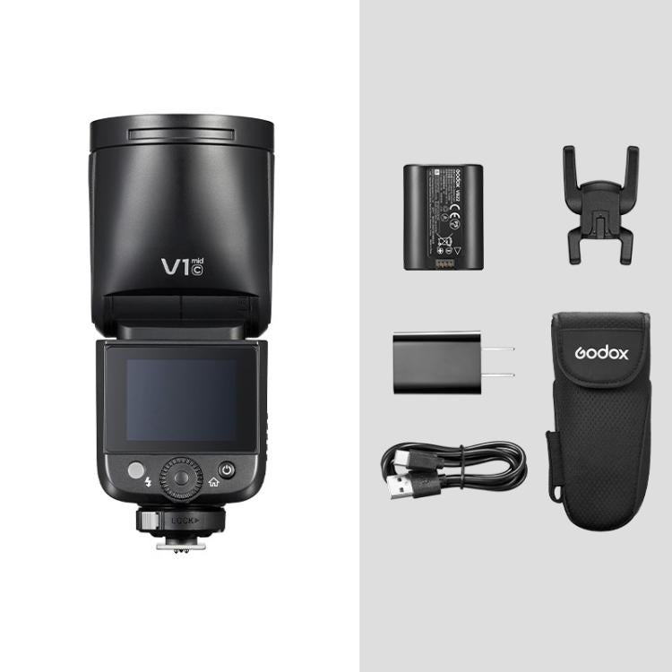 Godox V1 Mid TTL Li-ion Round Head Camera Flash, For Canon, For Nikon, For Sony, For FUJIFILM, For Olympus
