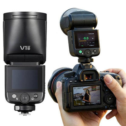 Godox V1 Mid TTL Li-ion Round Head Camera Flash, For Canon, For Nikon, For Sony, For FUJIFILM, For Olympus