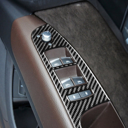6 in 1 Car Carbon Fiber Window Glass Lifter Panel Decorative Sticker for Audi Q7 2008-2015, Right Drive, Window Glass Lifter, Right Drive