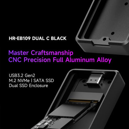 THERMALRIGHT HR-EB109 M.2 NVMe / SATA Dual Protocol SSD Enclosure with Type-C to Type-C Cable, EB109 Dual Protocol