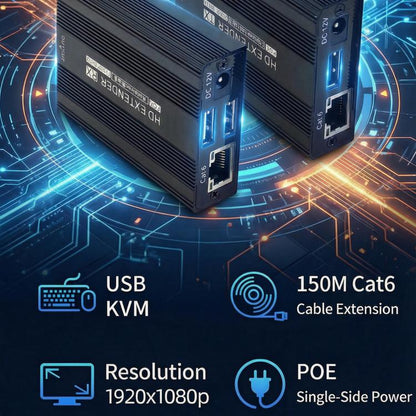 ET1815KVM 150m 1080P 60Hz HDMI Extender with Cat6 / RJ45 / KVM Port, US Plug, EU Plug, AU Plug, UK Plug