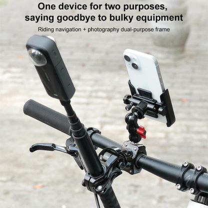 Aluminum Quick-Adjust Bicycle Extension Bar Mount, Phone Clamp Kit, Handlebar Tube Kit, Tube with Phone Clamp + Stick, Stick Tube Phone Clamp Combo Set