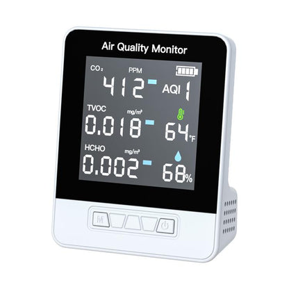 DA10 6-in-1 Smart Air Quality Monitor with 2.8-inch LCD Screen