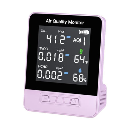 DA10 6-in-1 Smart Air Quality Monitor with 2.8-inch LCD Screen