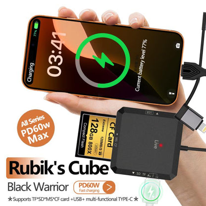 USB, Type-C, 8 Pin to USB-A, Type-C, TF, SD, MS, CF Card Multifunctional Card Reader HUB Docking, USB, Type-C, 8 Pin to USB-A, Type-C, TF, SD, MS, CF Card