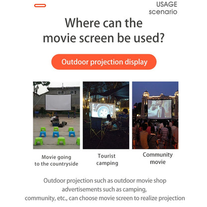 Simple Folding High Density Polyester Projector Film Curtain, 60 inch (4:3) Projection Area: 120x90cm, 72 inch (16:9) Projection Area: 159x90cm, 72 inch (4:3) Projection Area: 146x110cm, 84 inch (16:9) Projection Area: 186x105cm