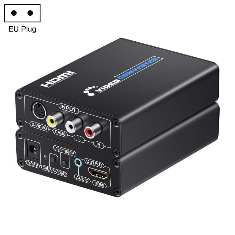 NK-H28 AV, S-VIDEO to HDMI, 3.5mm Audio Jack 1080P HD Video Converter, EU Plug, US Plug, UK Plug, AU Plug
