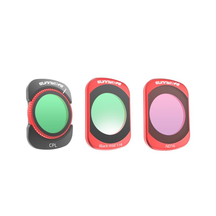 For DJI OSMO Pocket 3 Sunnylife Camera Lens Magnetic Metal Filter, MCUV, CPL, ND8, ND16, ND32, ND64, Black Mist 1/4, 3 in 1 Shadow Filter Set, 3 in 1 Portrait Filter Set, 3 in 1 CPL ND8/16, 3 in 1 Protective Filter Set, 4 in 1 ND8/16/32/64