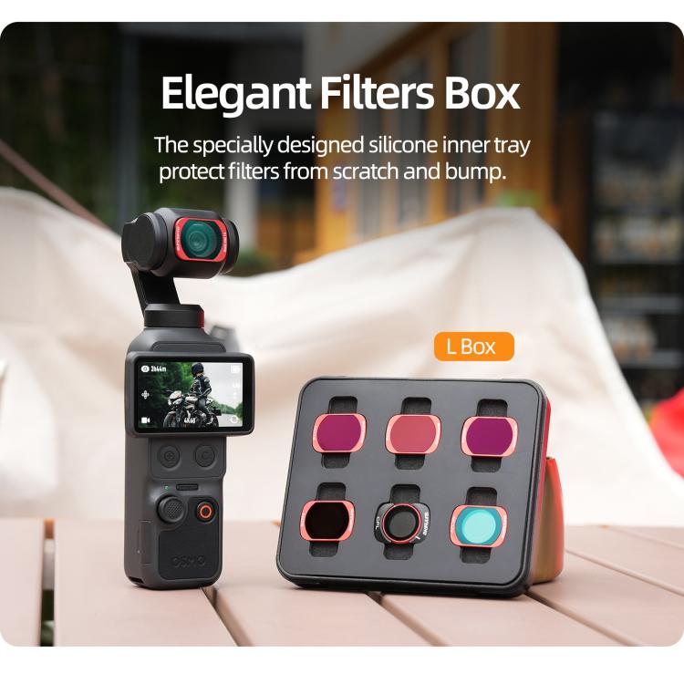 For DJI OSMO Pocket 3 Sunnylife Camera Lens Magnetic Metal Filter, MCUV, CPL, ND8, ND16, ND32, ND64, Black Mist 1/4, 3 in 1 Shadow Filter Set, 3 in 1 Portrait Filter Set, 3 in 1 CPL ND8/16, 3 in 1 Protective Filter Set, 4 in 1 ND8/16/32/64
