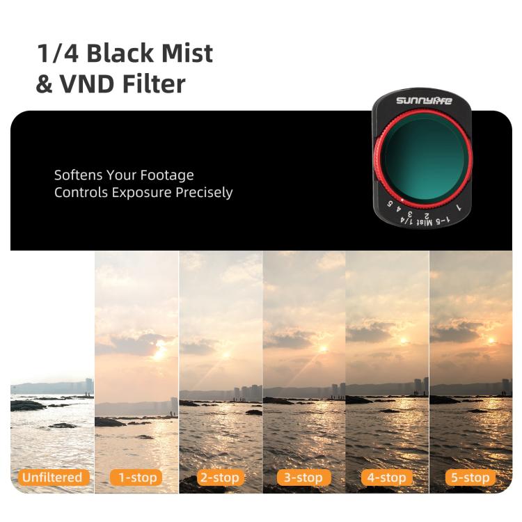 For DJI OSMO Pocket 3 Sunnylife Camera Lens Magnetic Metal Filter, MCUV, CPL, ND8, ND16, ND32, ND64, Black Mist 1/4, 3 in 1 Shadow Filter Set, 3 in 1 Portrait Filter Set, 3 in 1 CPL ND8/16, 3 in 1 Protective Filter Set, 4 in 1 ND8/16/32/64