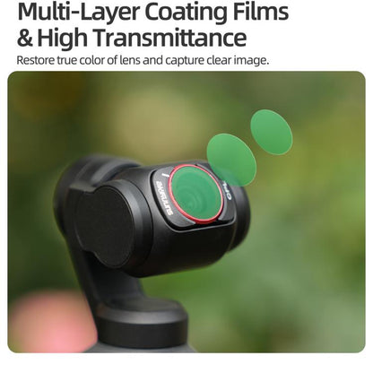 For DJI OSMO Pocket 3 Sunnylife Camera Lens Magnetic Metal Filter, MCUV, CPL, ND8, ND16, ND32, ND64, Black Mist 1/4, 3 in 1 Shadow Filter Set, 3 in 1 Portrait Filter Set, 3 in 1 CPL ND8/16, 3 in 1 Protective Filter Set, 4 in 1 ND8/16/32/64