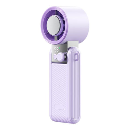 Y39 199-Level Smart Digital Display Knob Adjustable Mini Tri-Fold Handheld Cooling Fan