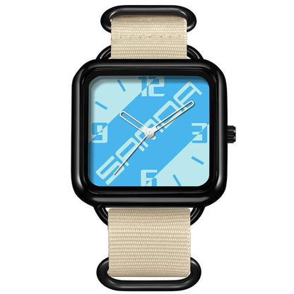 SANDA 3261 Colorful Casual 5ATM Water-Resistant Student Quartz Watch, Nylon Beige, Nylon Black, Nylon Green