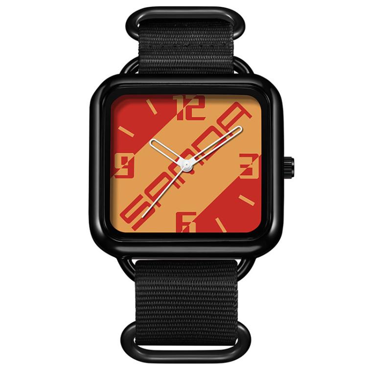 SANDA 3261 Colorful Casual 5ATM Water-Resistant Student Quartz Watch, Nylon Beige, Nylon Black, Nylon Green