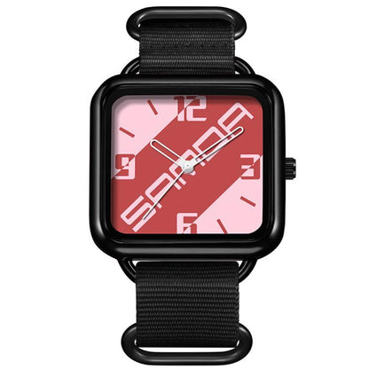 SANDA 3261 Colorful Casual 5ATM Water-Resistant Student Quartz Watch, Nylon Beige, Nylon Black, Nylon Green