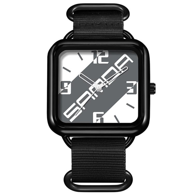 SANDA 3261 Colorful Casual 5ATM Water-Resistant Student Quartz Watch, Nylon Beige, Nylon Black, Nylon Green