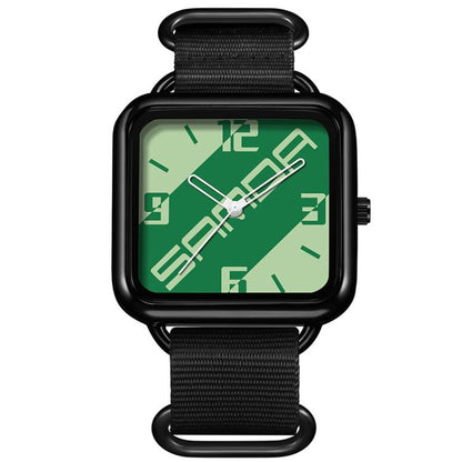 SANDA 3261 Colorful Casual 5ATM Water-Resistant Student Quartz Watch, Nylon Beige, Nylon Black, Nylon Green